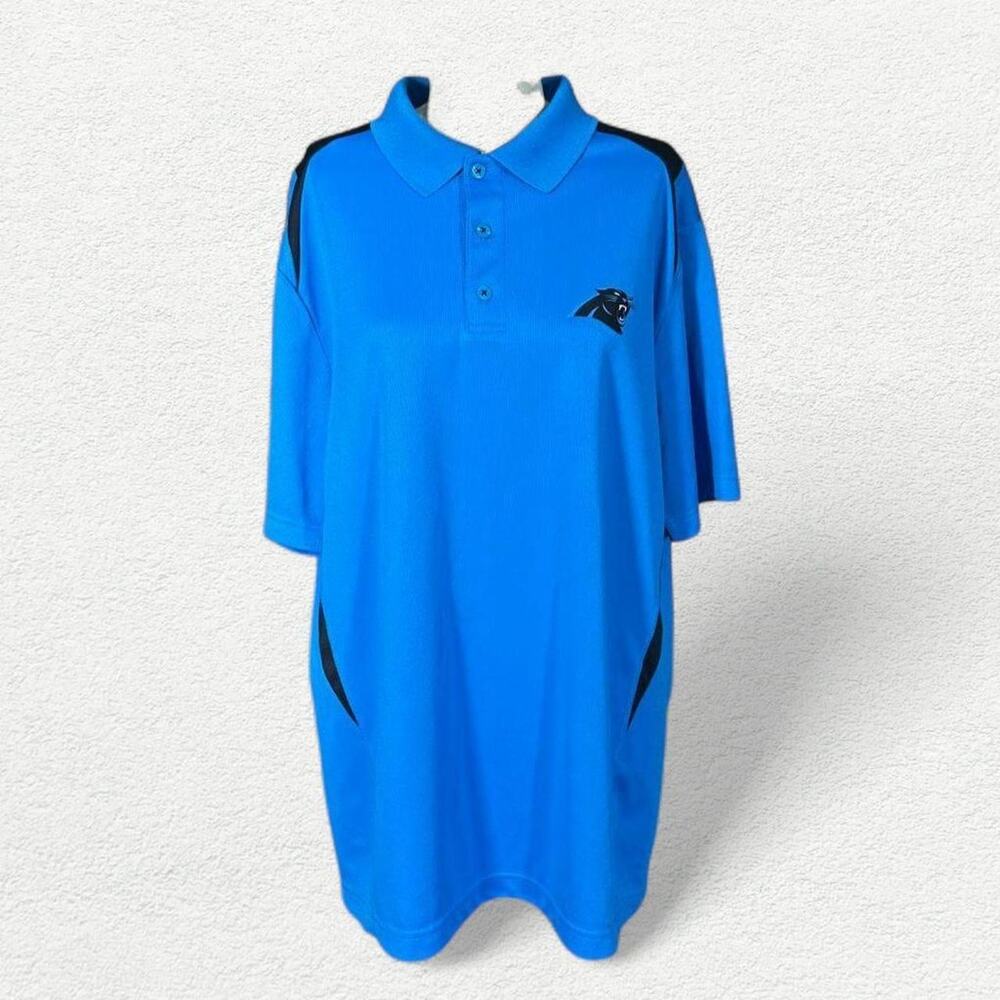 NFL Carolina Panthers Polo in Blue & Black  Team Apparel TX3 Cool Collared Shirt